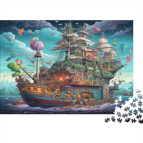 Ship 500 Teile Holzpuzzle, einzigartiges Puzzle, kreatives Puzzle, Geschenk für Erwachsene, Familienspiel, Herausforderungsaktivität, 500 Stück (52 x 38 cm) von ItoNC