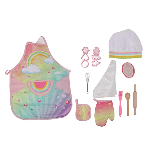 Interaktive Küchenkinder -Bäcker -Set mit Verstellbarer Schürze und Unterhaltsamem Lernzubehör, Beinhaltet 1 Kochhut, 1 Ofenhandschuh, 1 Rollstift, 1 Holzlöffel, Halloween von Itonash