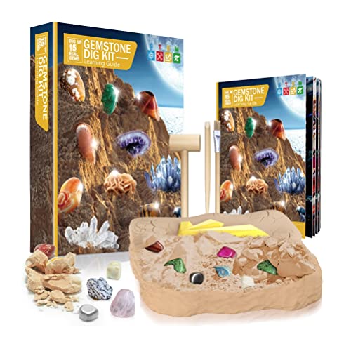 Itonash 15 Edelsteine -Mining -Set für, Bildungsgeologie -Kit mit Tools, Mineralien Grabenset für von Itonash