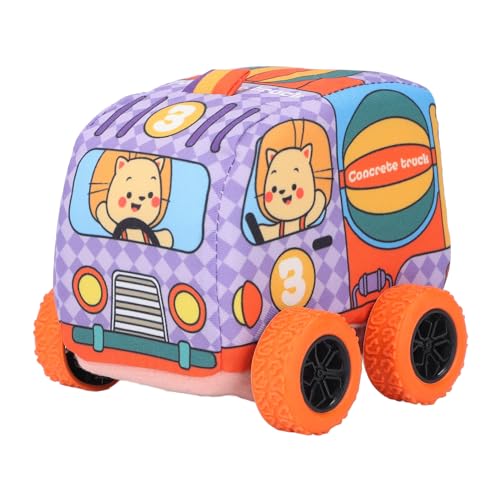 Itonash -Autospielzeug Zum Zurückziehen aus Cartoon-Stoff, Niedliches Tiermotiv, Füllung aus Hochwertiger Baumwolle, Entworfen für Kleinkinder Im Alter von 1 Bis 3 Jahren (Löwe) von Itonash