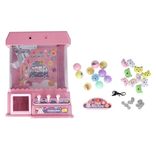 Itonash Mini Doll Grabber-Maschine mit 10 Puppen, Verbesserung der Hand-Auge-Koordination, Spielen Sie mit der Familie für Party (Rosa) von Itonash