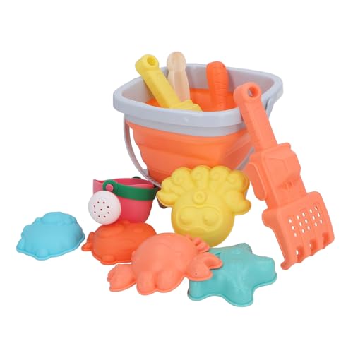 Itonash Sandspielzeug-Set für Kinder, Kinder-Strandspielzeug-Set mit Zusammenklappbarem Strandeimer, 5 Formen, Rechen, Schaufel, Gießkanne, für Sommer-Geburtstagsgeschenk, Spielen Itonash Sandspielzeug-Set für Kinder, Kinder-Strandspielzeug-Set mit Zusammenklappbarem Strandeimer, 5 Formen, Rechen, Schaufel, Gießkanne, für Sommer-Geburtstagsgeschenk, Spielen von Itonash