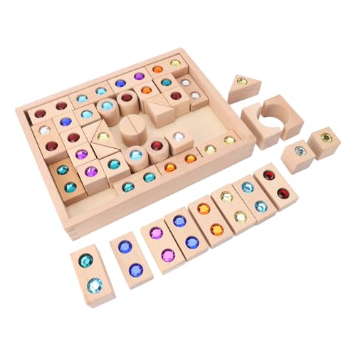 Itonash Shiny Stones Acryl-Stapelblöcke, Montessori-Puzzlespielzeug mit Eichenholz, Pädagogisches Perlenmontagedesign, Zur Pädagogischen Bereicherung Itonash Shiny Stones Acryl-Stapelblöcke, Montessori-Puzzlespielzeug mit Eichenholz, Pädagogisches Perlenmontagedesign, Zur Pädagogischen Bereicherung von Itonash