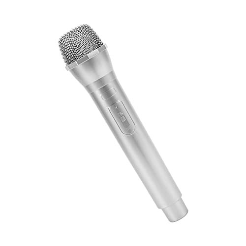 Itonash Simuliertes Mikrofon mit Schalterdesign, Realistisches Requisitenmikrofon für Karaoke-Shows, Foto-Requisiten für Bühnenauftritte (Silber) von Itonash