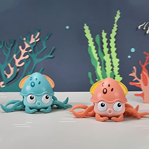 Itonash Winden Sie KriechelnAufziehbares Krakenspielzeug, Krakenspielzeug, Leuchtendes, Bewegliches Uhrwerk-Cartoon-Tierspielzeug für Kinder, ABS-Material, Geburtstags- und (Rosa) von Itonash
