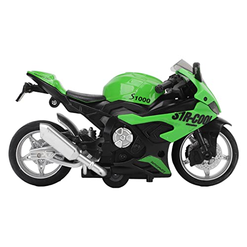 Itonash Ziehen Sie das Motorradmodellspielzeug mit Licht und Soundeffekten für Kinderausbildung, Geschenke Zurück (Grün) von Itonash