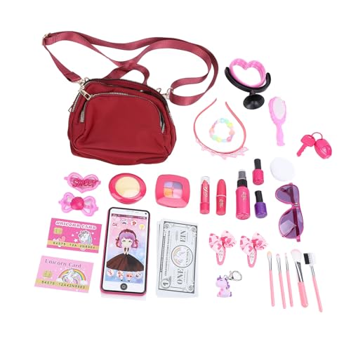 Kinder-Make-up-Set für Mädchen, Hochsimuliertes Make-up-Set, Familien-Make-up-Erlebnis, Kosmetik-Tragetasche, Mehrere Farben, Sichere Inhaltsstoffe, Verbessert die Kreativität von Itonash