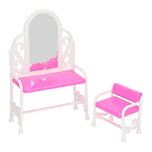 Mini Ausgefeiltes Design Dollhouse Miniatur Stuhl Kommode mit Spiegel, Simulation Schönes Lebendiges Mini -DIY -Spielzeug für Kinder und DIY -Liebhaber von Itonash