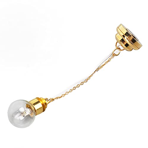 Miniatur Puppenhaus Decken Lampe mit Goldenem, Batterie Betrieben für Puppen Im Maßstab 1:12. An Wand oder Decke Geklebt, Tolles Dekor für Wohnzimmer, Schlafzimmer oder Balkon von Itonash