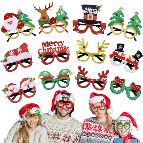 Itoyx Weihnachtsbrillen,12 Stück Partybrillen Set fotobox weihnachtsassesoires weihnachten brille weihnachtsmützen weihnachtsverkleidungen Kinder Partybrillen Lustige Brille für Partydekoration (001) Itoyx Weihnachtsbrillen,12 Stück Partybrillen Set fotobox weihnachtsassesoires weihnachten brille weihnachtsmützen weihnachtsverkleidungen Kinder Partybrillen Lustige Brille für Partydekoration (001) von Itoyx