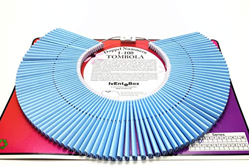 IvEnt.Box Tombola Doppellose am Ring, 100 Stück mit Doppelnummern 1-100, Perforiert, Farbe Blau, Klassisch für alle Altersgruppen IvEnt.Box Tombola Doppellose am Ring, 100 Stück mit Doppelnummern 1-100, Perforiert, Farbe Blau, Klassisch für alle Altersgruppen von IvEnt.Box