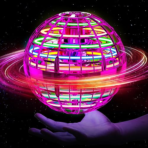 Ivtivfu Fliegender Ball Spielzeug (Rosa, Verbessert): LED Hover Orb, Boomerang Ball, Flying Toys für Mädchen und Junge, Geschenk für Kinder ab 6, 7, 8, 9, 10, 11, 12 Jahre von Ivtivfu
