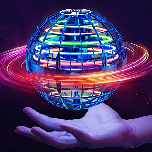 Ivtivfu Fliegender Ball (Blau), Flying Spinner, Magic Hover Schwebe Ball, Magischer Ball, Zauberball, LED UFO Ball Toys, Bumerang, Spielzeug Drohne für Kinder ab 6, 8, 10, 12 Jahren von Ivtivfu