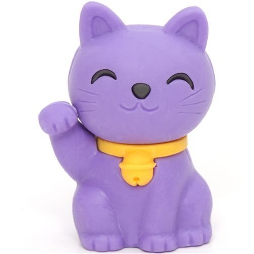 Iwako Purple Lucky Cat Eraser Maneki Neko from Japan by von Iwako