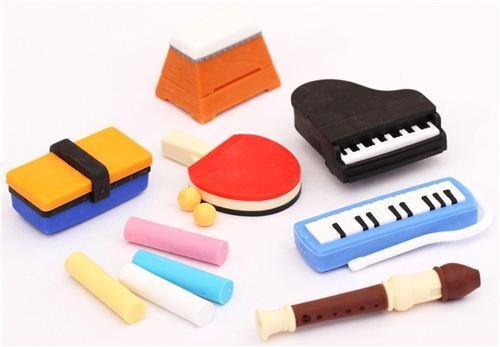 Iwako Radiergummi Schulsachen Set 12 Stück Sport Musik von Iwako