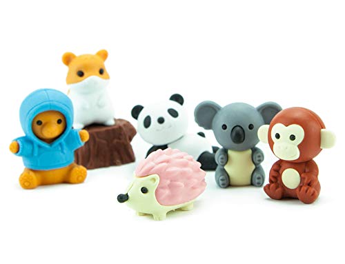 TY 3450 UK Iwako – Eraserz Forest Animals Set Tiere – Stall ukle und Farben variieren von Iwako
