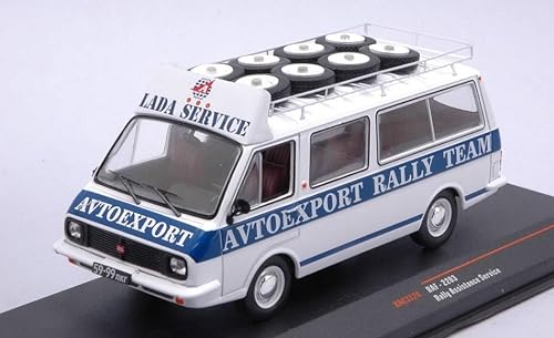 Ixo Model Modell im Maßstab, kompatibel mit RAF 2203 LATIVA Rally Service Assistance WITH ROOF RACK AND Wheels 1:43 RAC372X von Ixo Model