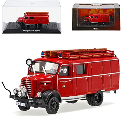 Borgward 2500 Feuerwehr Stadt Ismaning Rot 1/72 Atlas Modell Auto mit individiuellem Wunschkennzeichen von Ixo