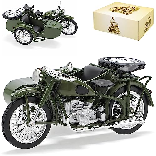 IMZ M72 Ural mit Seitenwagen Grün DDR Atlas Collection 1/24 Modellcarsonline Modell Motorrad von IXO