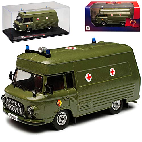 Ixo Barkas B1000 Ambulance Militär NVA DDR SMH-3 Arme Grün 1985 IST170T 1/43 Modell Auto mit individiuellem Wunschkennzeichen von Ixo