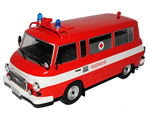 Ixo Barkas B1000 Bus Feuerwehr Krankentransport Rot 1961-1990 1/18 Modell Auto von Ixo