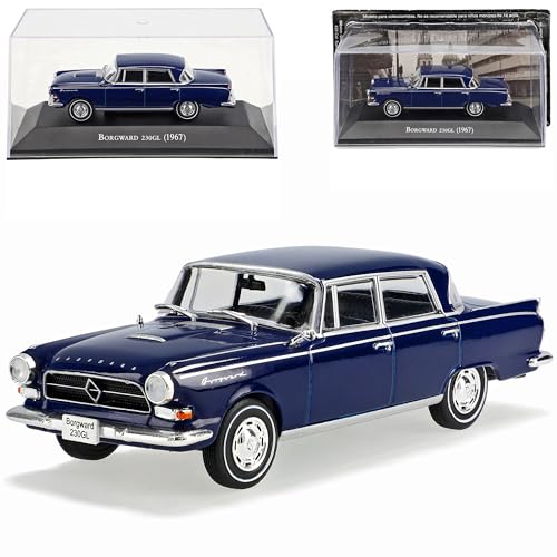 Ixo Borgward P100 Großer Borgward 230GL Limousine Blau 1959-1970 mit Sockel und Vitrine 1/43 Modell Auto von Ixo