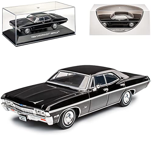 IXO Chevrolet Chevy Impala Limousine Schwarz bekannt aus Supernatural 4. Generation 1965-1970 1/43 Modell Auto mit individiuellem Wunschkennzeichen von IXO