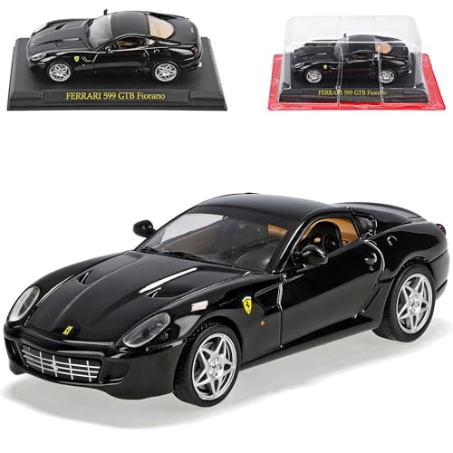 Ixo Ferrari 599 GTB Fiorano Coupe Schwarz 1/43 Modell Auto mit individiuellem Wunschkennzeichen von Ixo