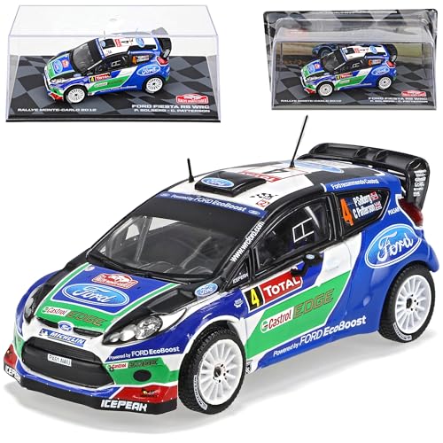 Ixo Ford Fiesta RS WRC Rallye Monte Carlo Solberg Patterson 2012 mit Sockel und Vitrine 1/43 Modell Auto mit individiuellem Wunschkennzeichen von Ixo