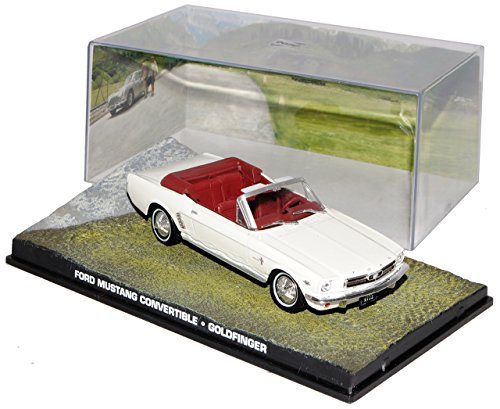 Ixo Ford Mustang Cabrio Weiss Goldfinger J. Bond 007 1/43 Modell Auto mit individiuellem Wunschkennzeichen von Ixo