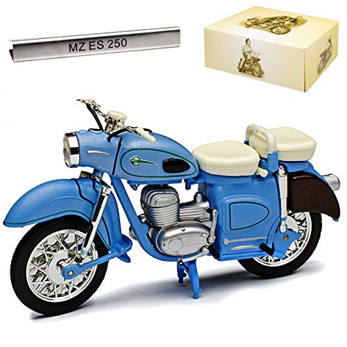 MZ ES 250 Blau DDR 1/24 Atlas Modell Motorrad mit individiuellem Wunschkennzeichen von IXO