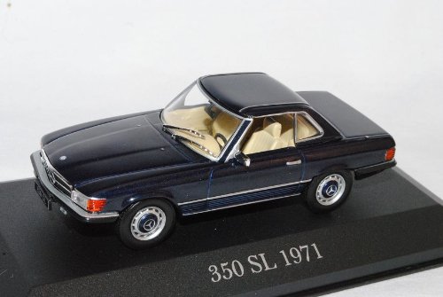 Ixo Mercedes-B 350SL Coupe Blau 1971 R107 1/43 Modell Auto mit individiuellem Wunschkennzeichen von Ixo