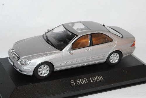 Ixo Mercedes-B S-Klasse Limousine Silber 1998 W220 1/43 Modell Auto mit individiuellem Wunschkennzeichen von Ixo