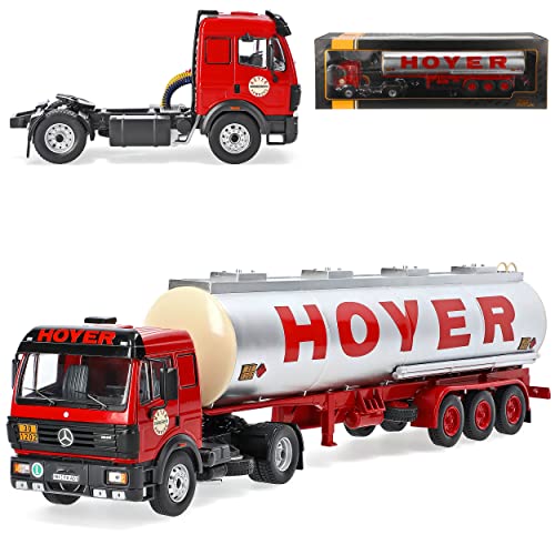 Ixo Mercedes-B SK 1844 Rot Mit Trailer Hoyer 1988-1998 1/43 Modell Auto von Ixo