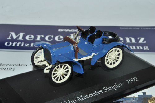 Ixo Mercedes-Benz Simplex 40 PS Blau 1902 Inkl Zeitschrift Nr 35 1/43 Modell Auto von Ixo