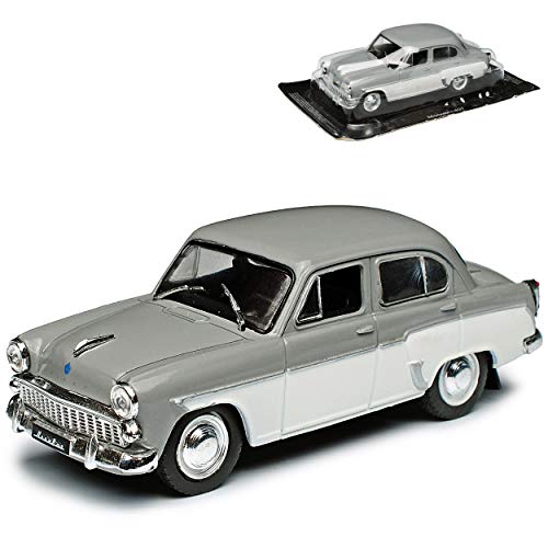 Ixo Moskwitsch 407 Limousine Grau Weiss 1958-1963 1/43 Modellcarsonline Modell Auto mit individiuellem Wunschkennzeichen von Ixo
