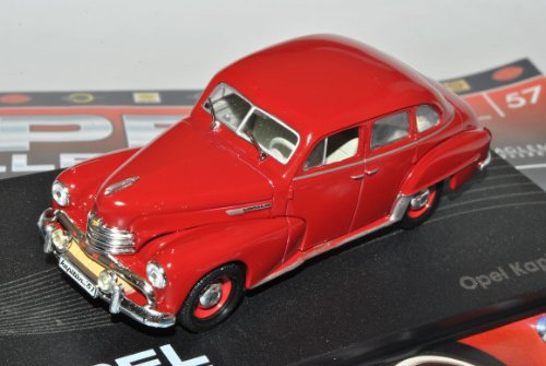 Ixo Opel Kapitän Limousine Rot 1951-1953 Inkl Zeitschrift Nr 57 1/43 Modell Auto mit individiuellem Wunschkennzeichen von Ixo