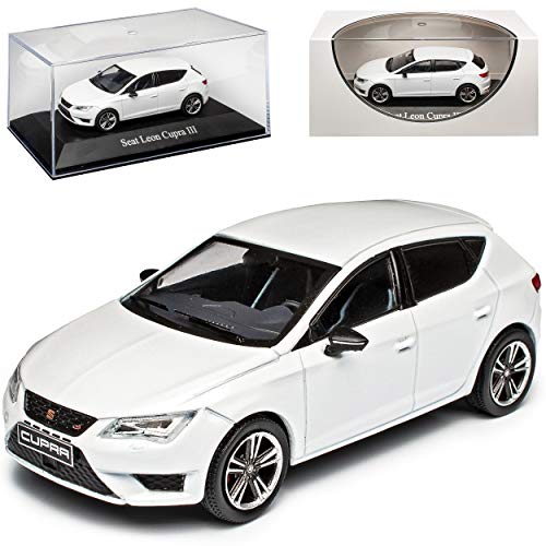 Ixo Seat Leon Cupra 280 Weiss 5 Türer 3. Generation 2012-2020 1/43 Modellcarsonline Sonderangebot Modell Auto mit individiuellem Wunschkennzeichen von Ixo