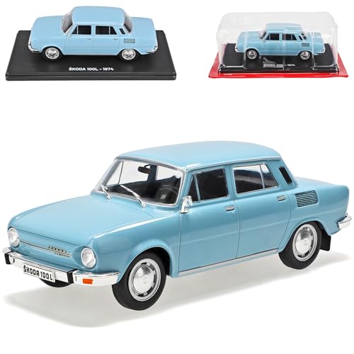 Ixo Skod. 100 L S100 Limousine Hell Blau 1969-1977 Mit Sockel 1/24 Modell Auto Modellcarsonline Modell Auto von Ixo