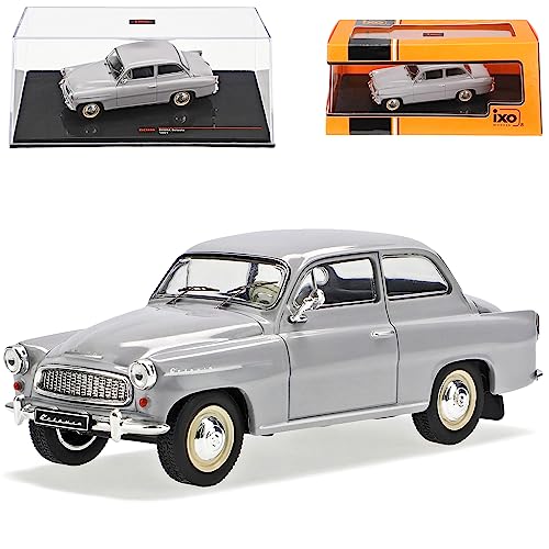 Ixo Skod. Octavia Limousine 3 Türer Grau 1959-1964 1/43 Modell Auto mit individiuellem Wunschkennzeichen von Ixo