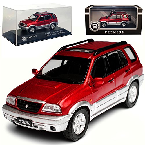 Ixo Suzuki Grand Vitara Rot Silber 1. Generation 1998-2005 limitiert 1 von 1000 Triple 9 1/43 Modell Auto mit individiuellem Wunschkennzeichen von Ixo