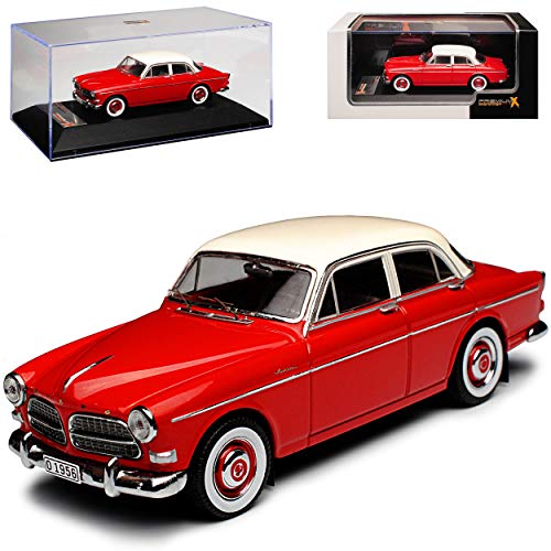 Ixo Volvo 120 Amazon Limousine Rot mit weissem Dach 1956-1970 1/43 PremiumX Modell Auto von Ixo