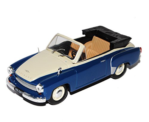 Ixo Wartburg 311-2 Cabrio Blau Beige 1956-1960 1/43 Modellcarsonline Modell Auto mit individiuellem Wunschkennzeichen von Ixo