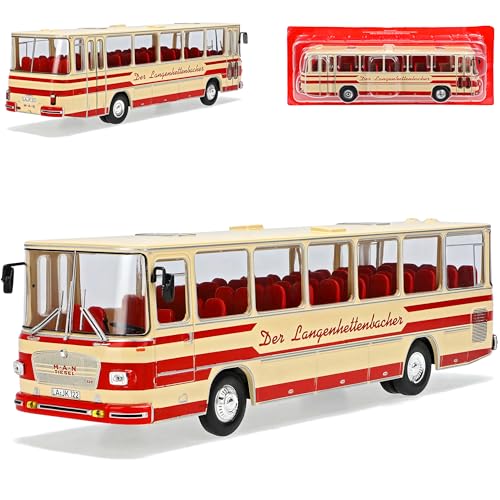 Man 535 HO 1962-1969 Der Langenhettenbacher Busreisen Rot Reise Bus 1/43 Atlas Modell Auto mit individiuellem Wunschkennzeichen Man 535 HO 1962-1969 Der Langenhettenbacher Busreisen Rot Reise Bus 1/43 Atlas Modell Auto mit individiuellem Wunschkennzeichen von Ixo