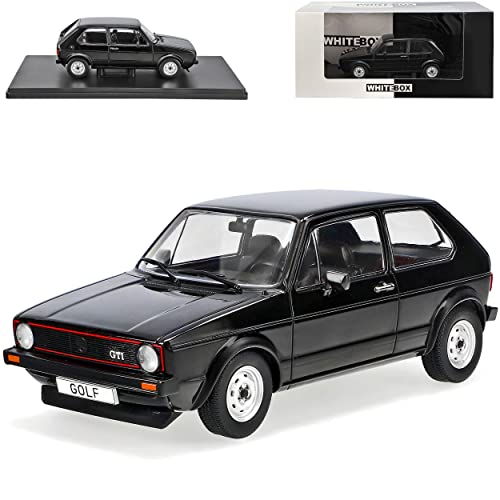 Volkwagen Golf I 1 G*T*I 3 Türer Schwarz 1974-1983 Mit Sockel 1/24 Whitebox Modell Auto von Ixo