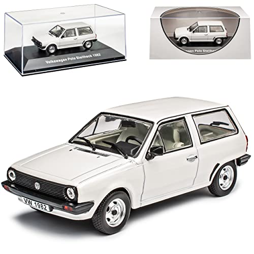 Volkwagen Polo II 86c 3 Türer Weiss 2. Generation 1981-1994 1/43 DeAgostini Modell Auto mit individiuellem Wunschkennzeichen von IXO