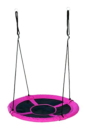 Izzy Nest Schaukel Outdoor, Textilene PE-Kunststoff, Wetterfest, Weiches Nest, Mehrkinderschaukel bis zu 150kg -Pink 110Dx110Bx180Hcm von Izzy