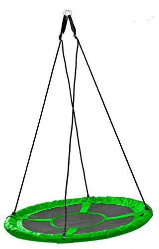 Izzy Nestschaukel Outdoor, Textilene-Material PE-Kunststoff, wetterfest, weiches Nest, TÜV Rheinland GS Mehrkinderschaukel, Tragkraft 150kg - Grün, 110D x 110B x 180H cm von Izzy