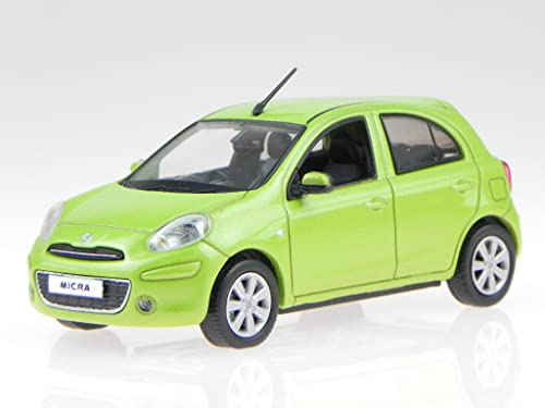 J-Collection Nissan Micra March 2010 Modellauto 1:43, für Big Kid und Adult, Indoor, ohne Batterien, Druckguss, Handkraft, Grün von J-Collection