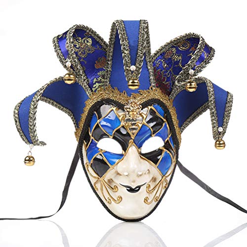 Venezianische Maskerade-Masken, Gesichtsnarr Jolly Joker Venezianische Maskerade-Maske, Halloween, Cosplay-Maske für Party, Ball, Abschlussball, Karneval, Wanddekoration von J-ouuo